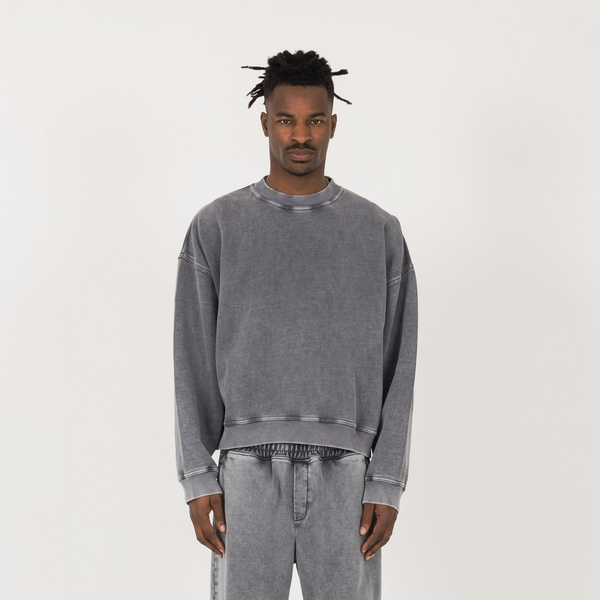 Cropped Sweatshirt - Vintage Grey - Destructive