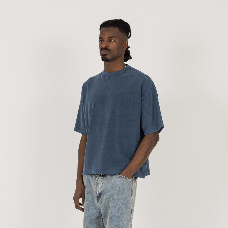 Cropped T-Shirt - Vintage Azure - Destructive