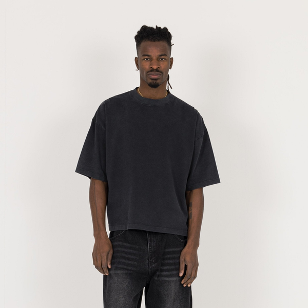 Cropped T-Shirt - Vintage Black - Destructive