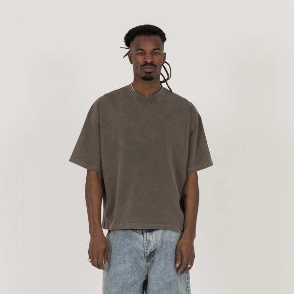 Cropped T-Shirt - Vintage Mocha - Destructive