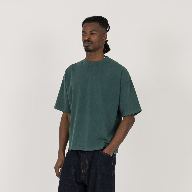 Cropped T-Shirt - Vintage Moss - Destructive