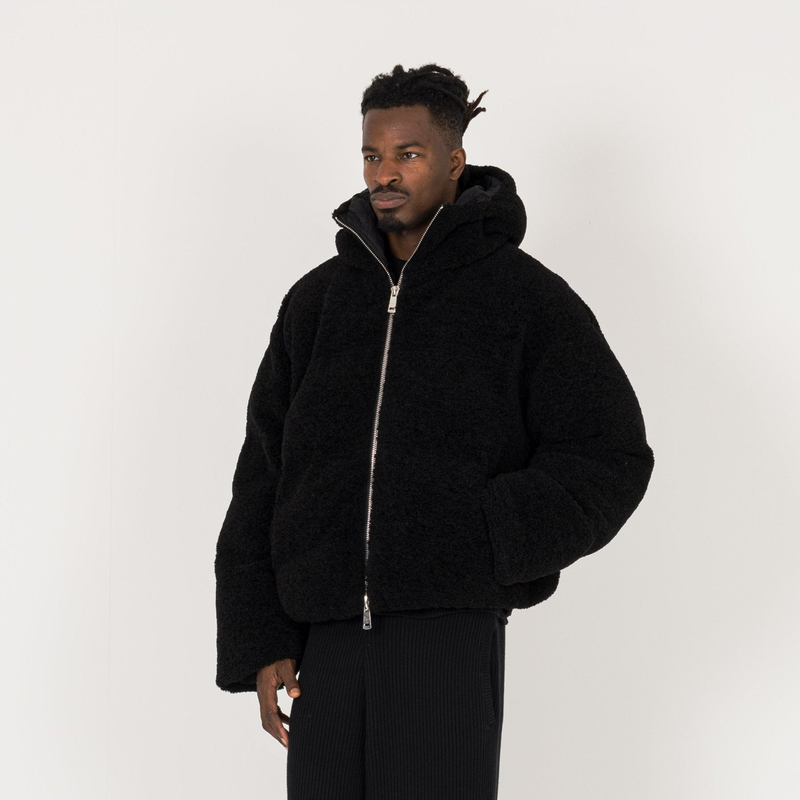 Fleece Puffer Jacket - Black - Destructive