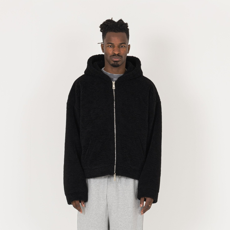 Fleece Zip Jacket - Black - Destructive
