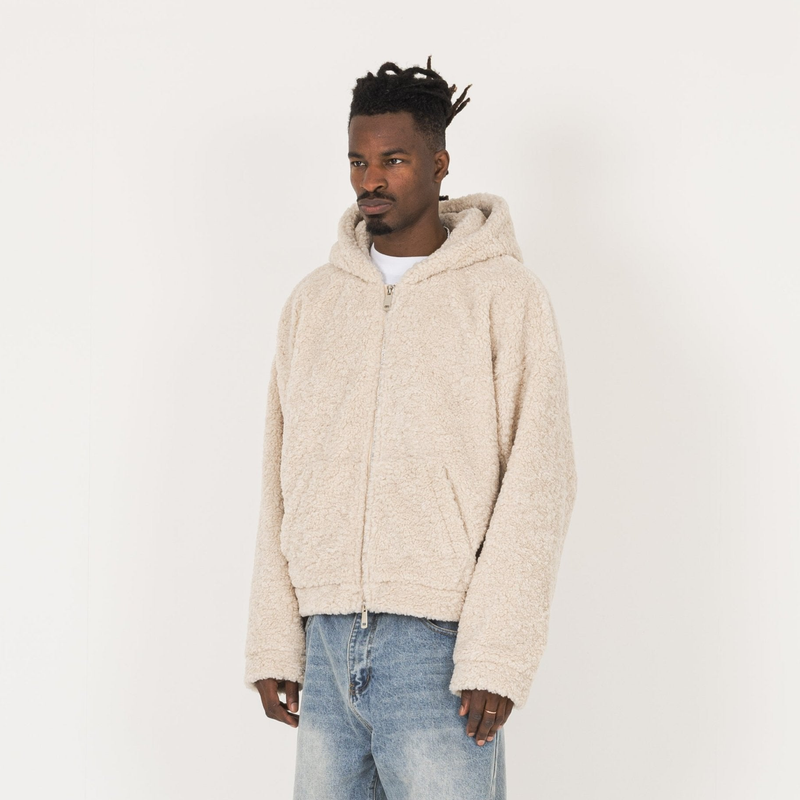 Fleece Zip Jacket - Natural - Destructive