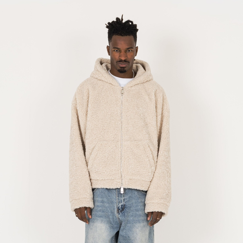 Fleece Zip Jacket - Natural - Destructive