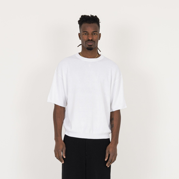 Knit T-Shirt - White - Destructive