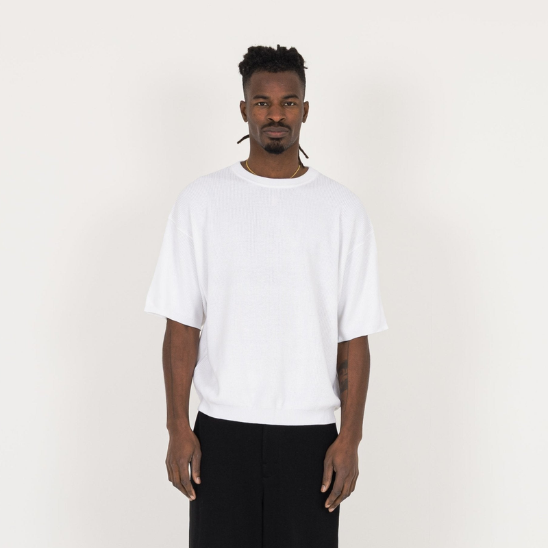 Knit T-Shirt - White - Destructive