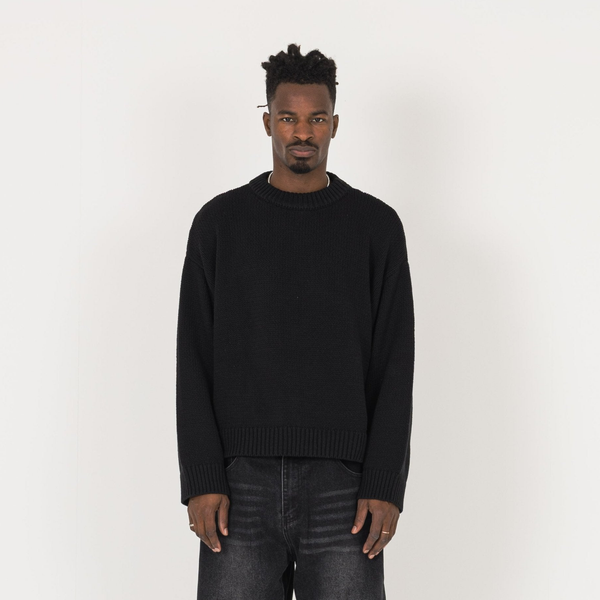 Knitted Sweatshirt - Black - Destructive