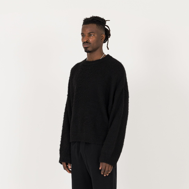 Mohair Sweatshirt - Black - Destructive