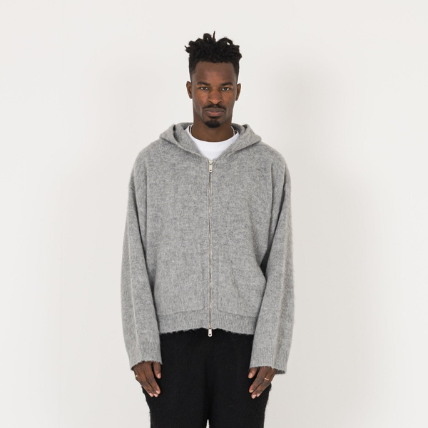 Mohair Zip Hoodie - Glacial Grey - Destructive