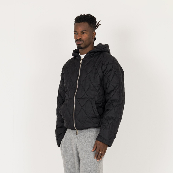 Quilted Zip Jacket - Black - Destructive