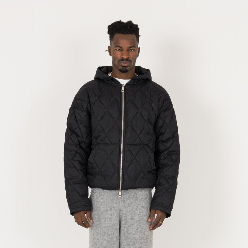 Quilted Zip Jacket - Black - Destructive