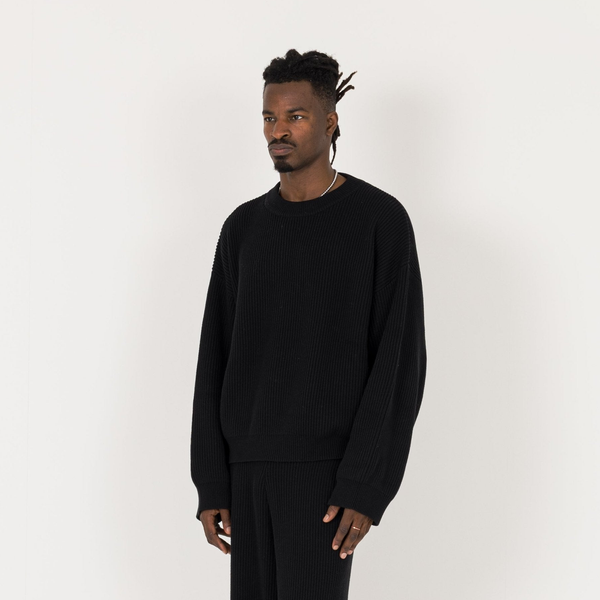 Ribbed Sweatshirt - Black - Destructive