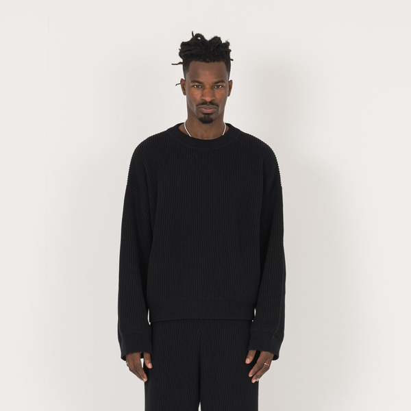 Ribbed Sweatshirt - Black - Destructive