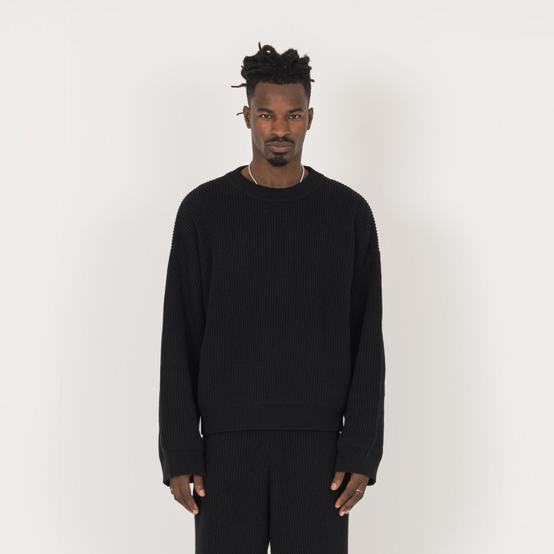 Ribbed Sweatshirt - Black - Destructive