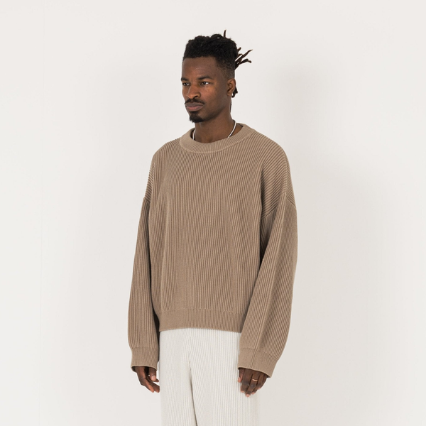Ribbed Sweatshirt - Mink - Destructive