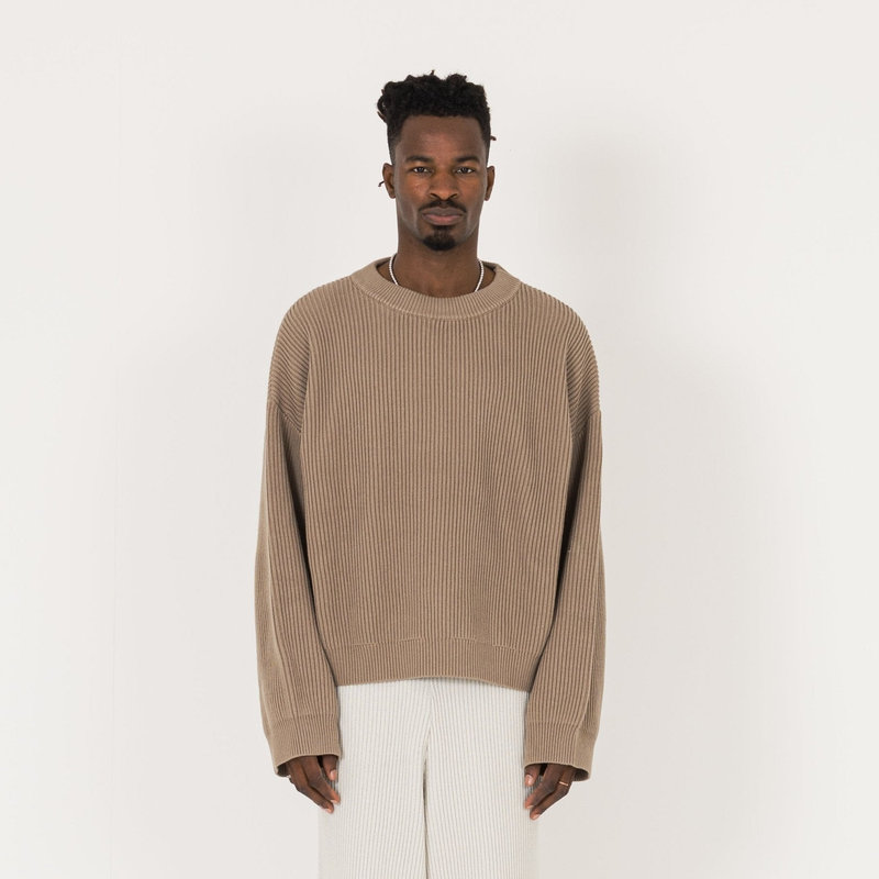 Ribbed Sweatshirt - Mink - Destructive