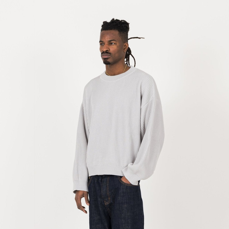 Ribbed Sweatshirt - Nimbus Grey - Destructive