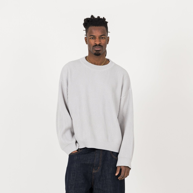 Ribbed Sweatshirt - Nimbus Grey - Destructive