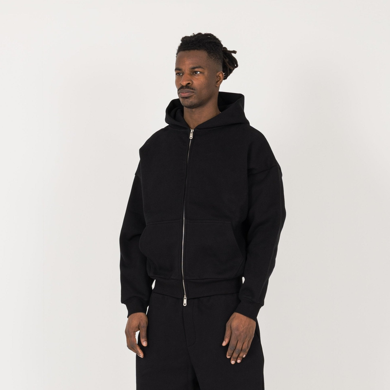 Sculpt Zip Hoodie - Carbon Black - Destructive