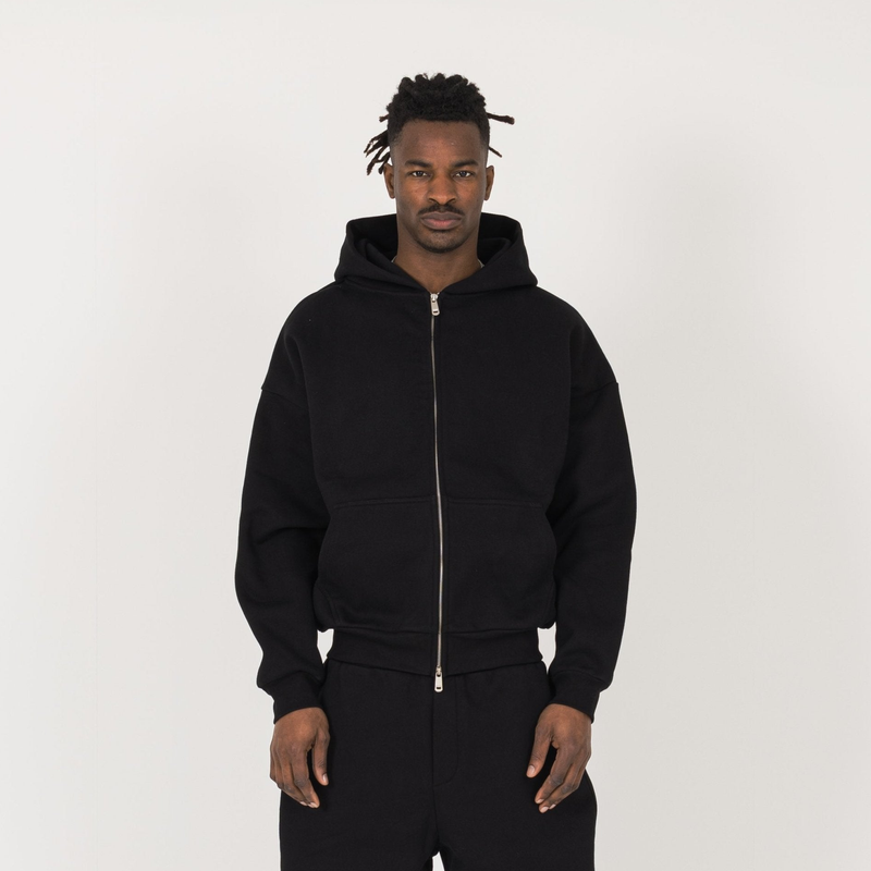Sculpt Zip Hoodie - Carbon Black - Destructive