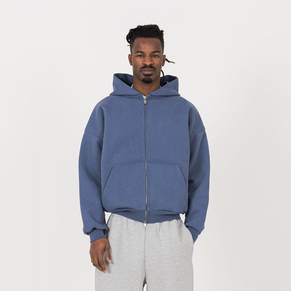 Sculpt Zip Hoodie - Haze Blue - Destructive