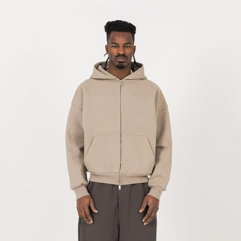 Sculpt Zip Hoodie - Loam Brown - Destructive