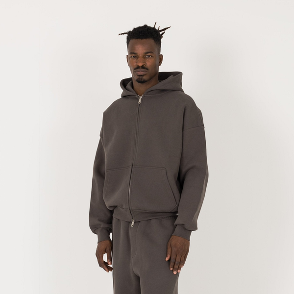 Sculpt Zip Hoodie - Moor Brown - Destructive