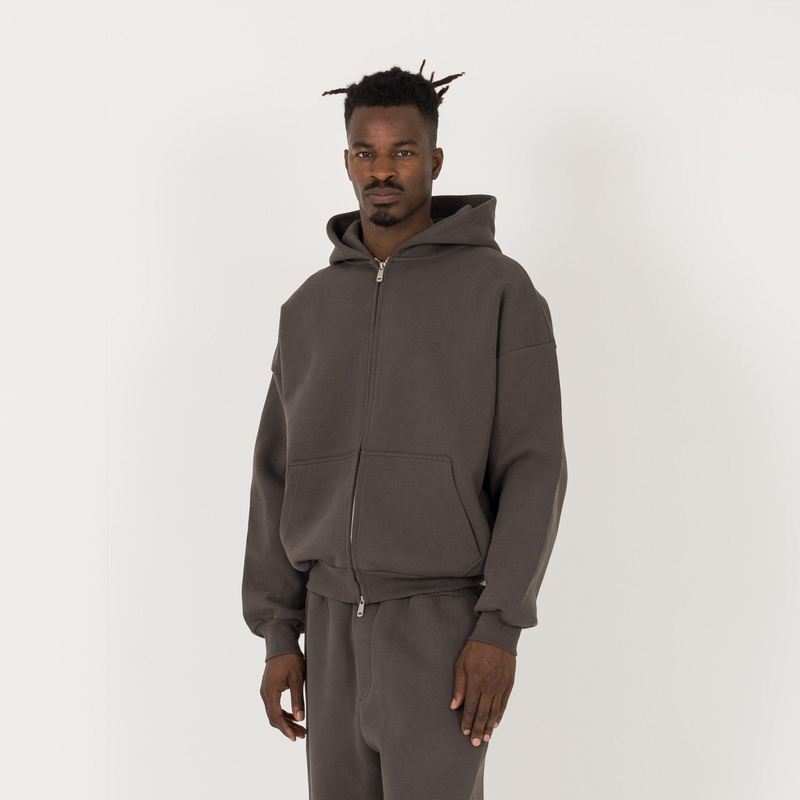 Sculpt Zip Hoodie - Moor Brown - Destructive