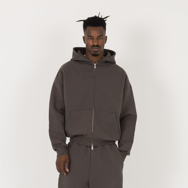 Sculpt Zip Hoodie - Moor Brown - Destructive