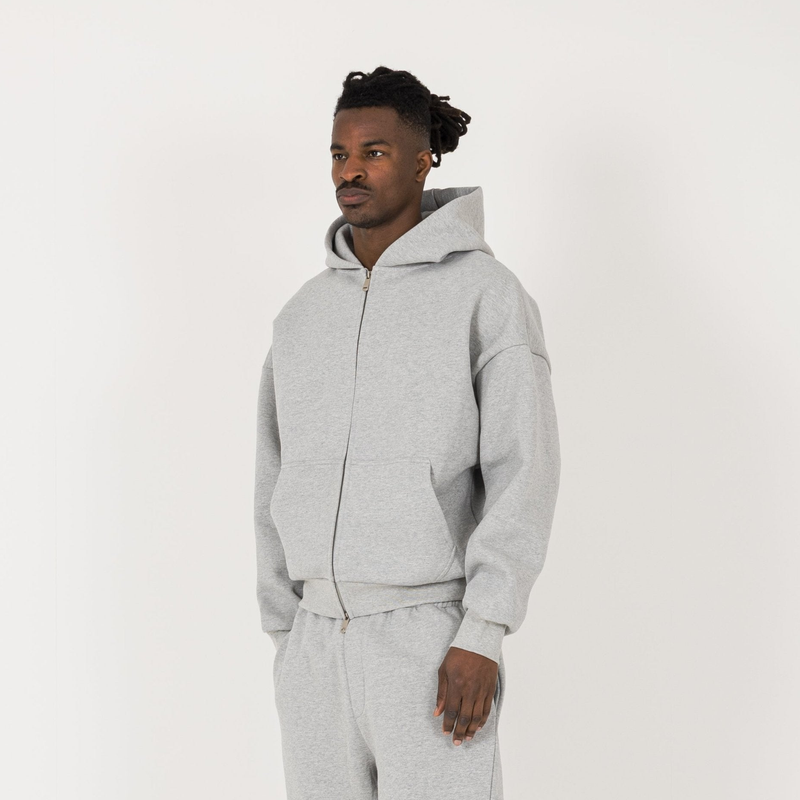 Sculpt Zip Hoodie - Slate Marl - Destructive