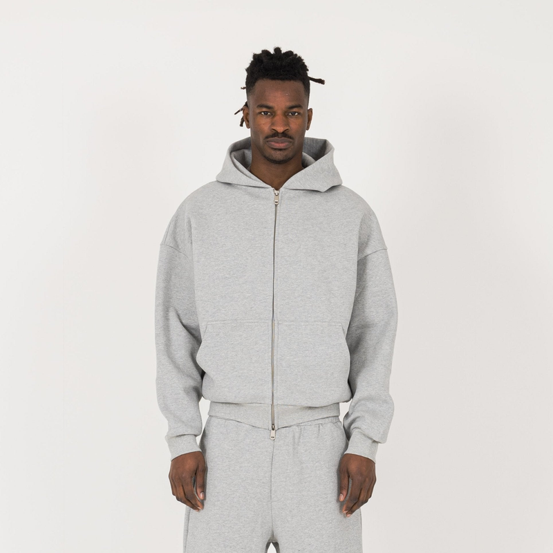 Sculpt Zip Hoodie - Slate Marl - Destructive