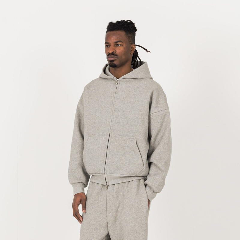 Sculpt Zip Hoodie - Stone Marl - Destructive