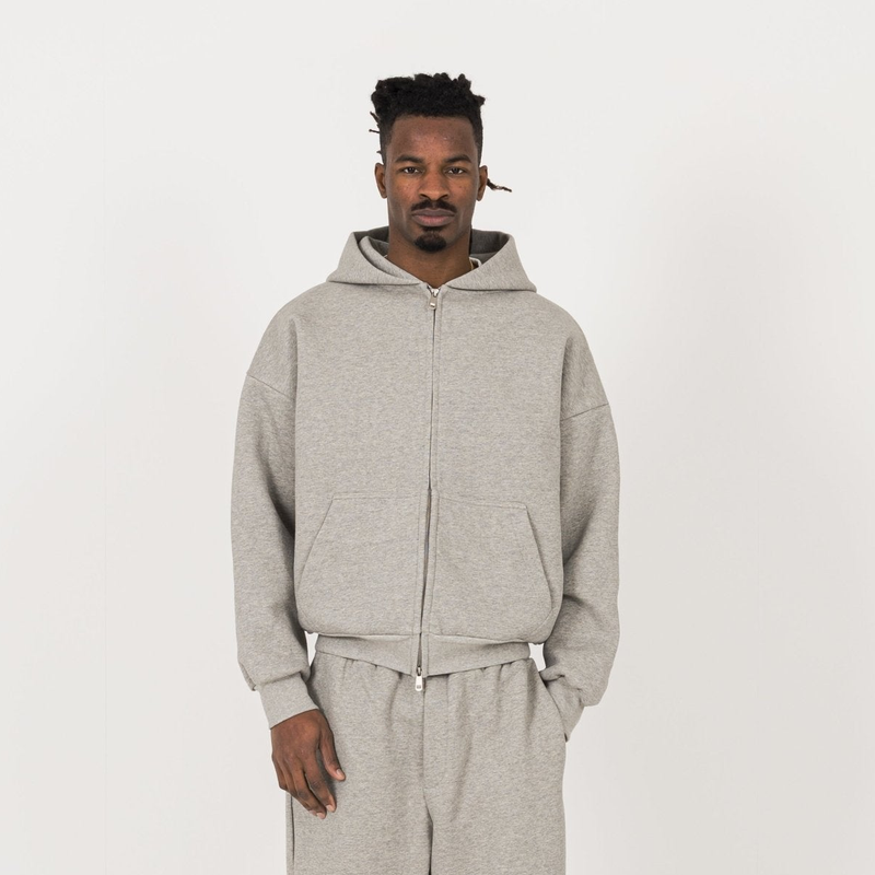 Sculpt Zip Hoodie - Stone Marl - Destructive