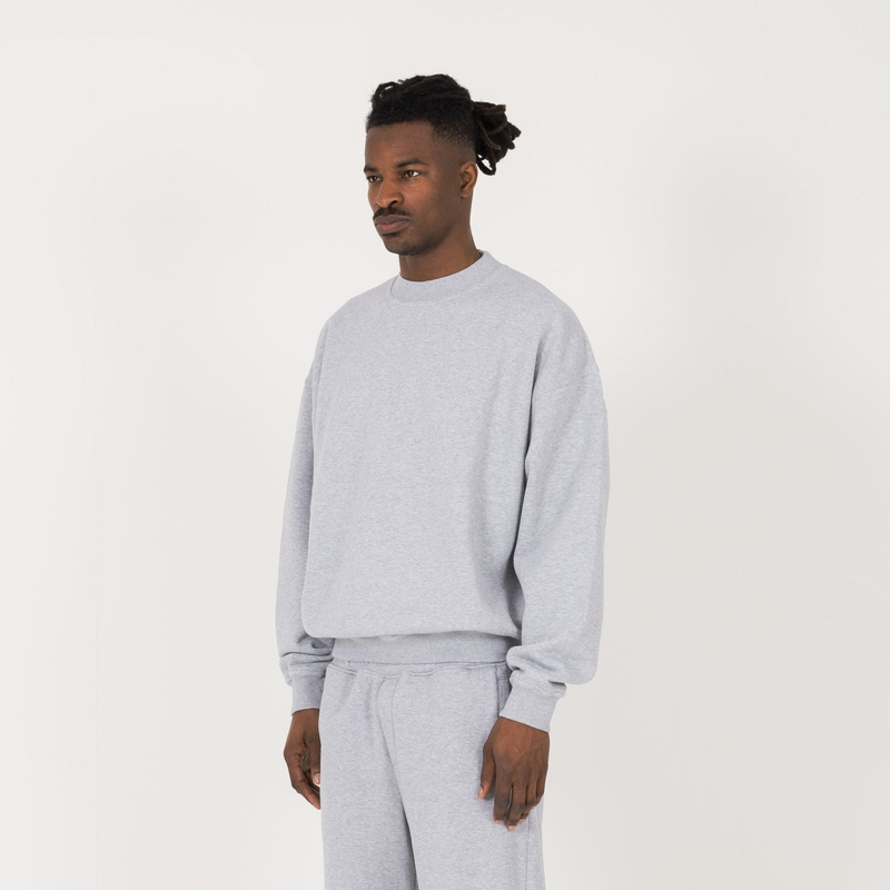 Sweatshirt - Light Marl Grey - Destructive