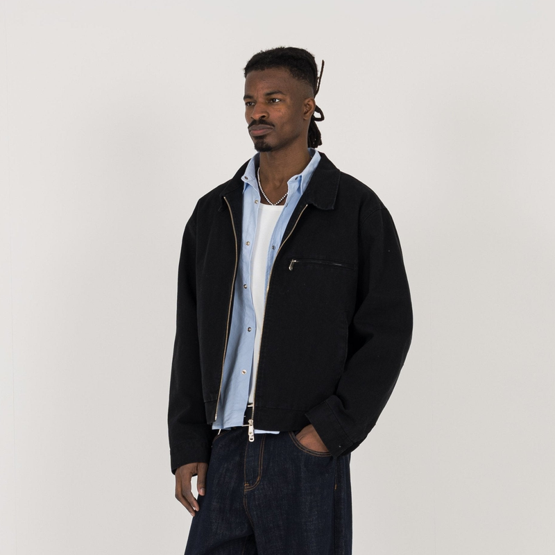 Utility Trucker Jacket - Vintage Black - Destructive