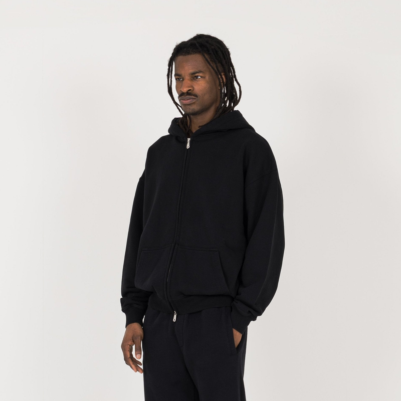 Zip Hoodie - Black - Destructive