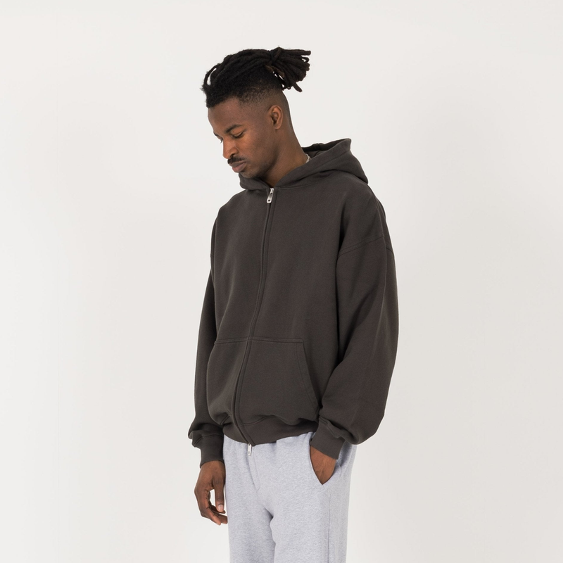 Zip Hoodie - Dark Mocha - Destructive