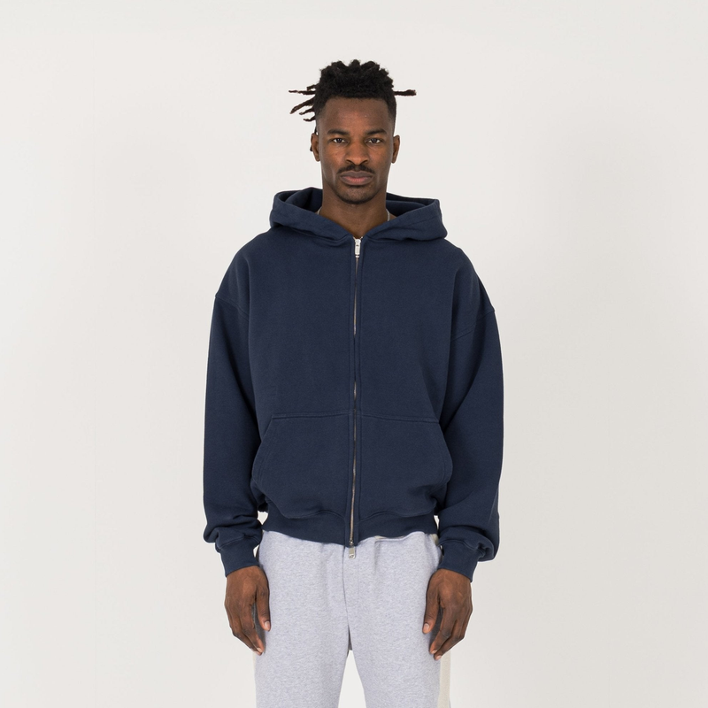 Zip Hoodie - Navy - Destructive
