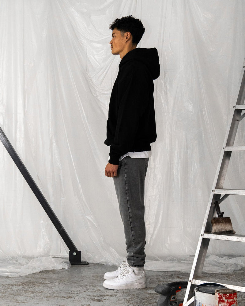 Distressed Hoodie - Black - Destructive