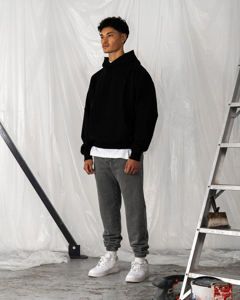 Distressed Hoodie - Black - Destructive