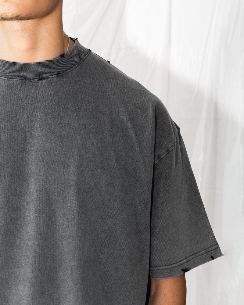 Distressed T-Shirt - Vintage Grey - Destructive