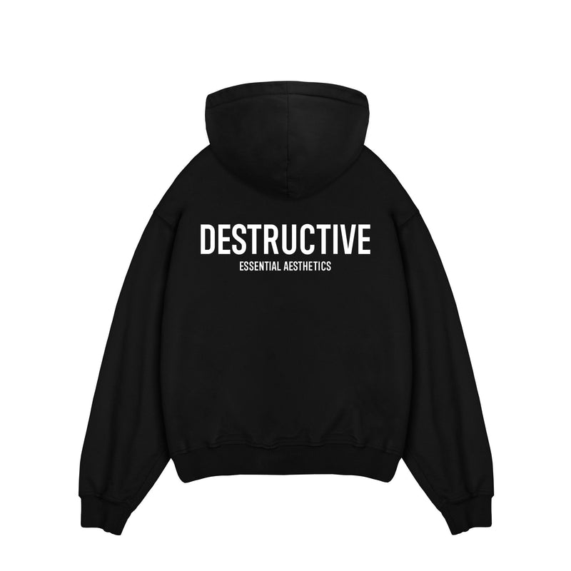 Essential Aesthetics Hoodie - Black - Destructive