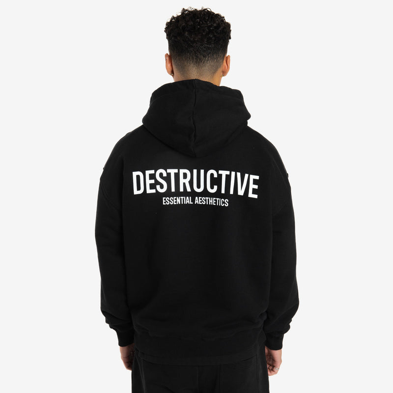 Essential Aesthetics Hoodie - Black - Destructive