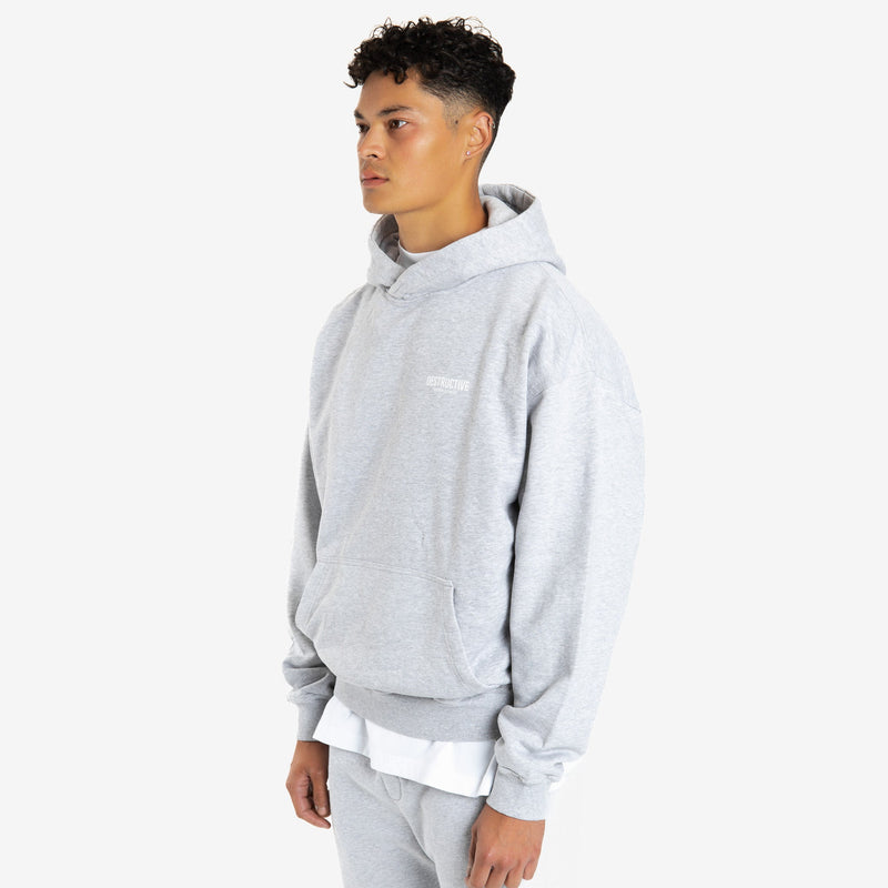 Essential Aesthetics Hoodie - Light Marl Grey - Destructive