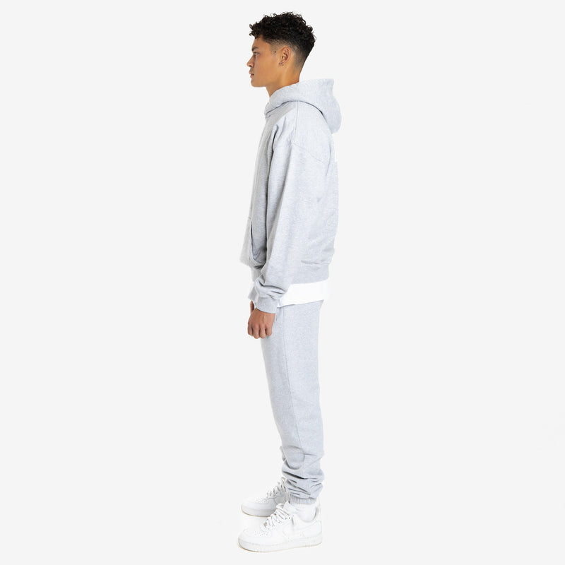 Essential Aesthetics Hoodie - Light Marl Grey - Destructive