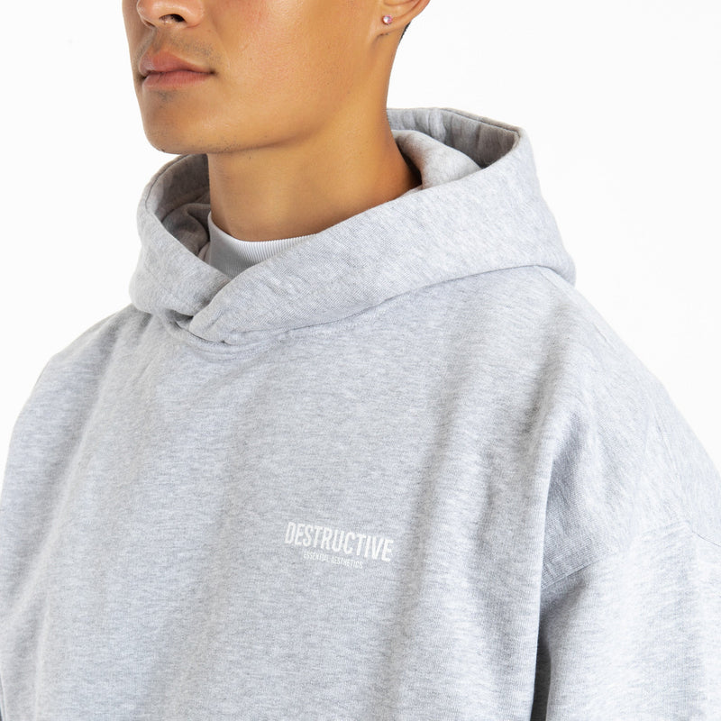 Essential Aesthetics Hoodie - Light Marl Grey - Destructive