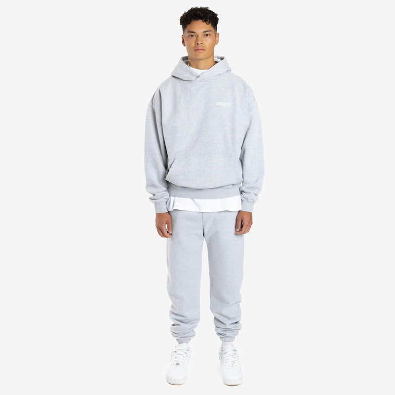 Essential Aesthetics Hoodie - Light Marl Grey - Destructive