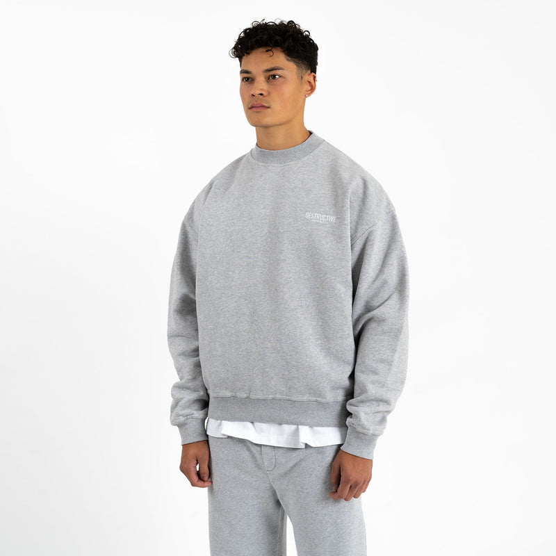 Essential Aesthetics Sweatshirt - Light Marl Grey - Destructive