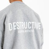 Essential Aesthetics Sweatshirt - Light Marl Grey - Destructive